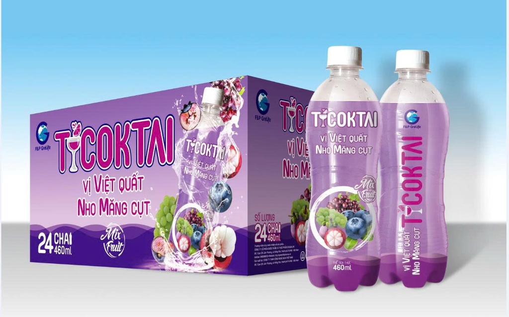Nước T-Coktai vị Việt quất Nho Măng cụt